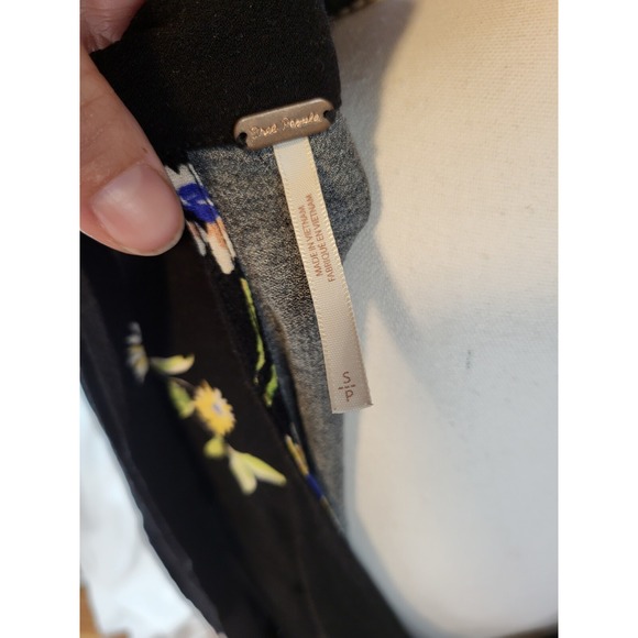 Free People Gemma Tunic Floral Dress Tie Open Back Small Long Sleeve Mock Neck - Picture 6 of 6